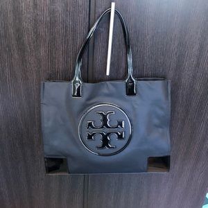 Tori Burch nylon Ella tote, black, NWT